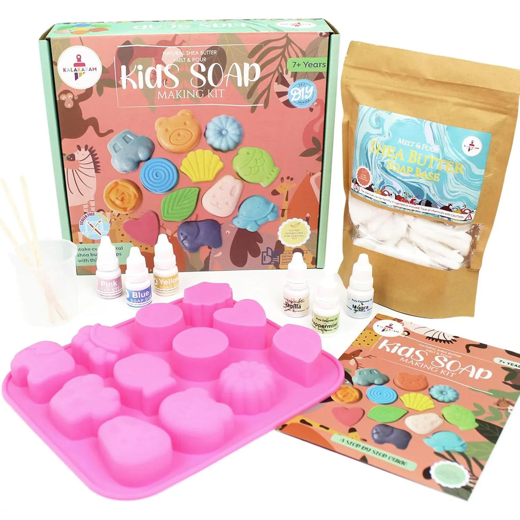 Kalakaram DIY Soap Creation Kit – Natural Shea Butter Soap-Making Set for Kids (Ages 7+) - Naivri
