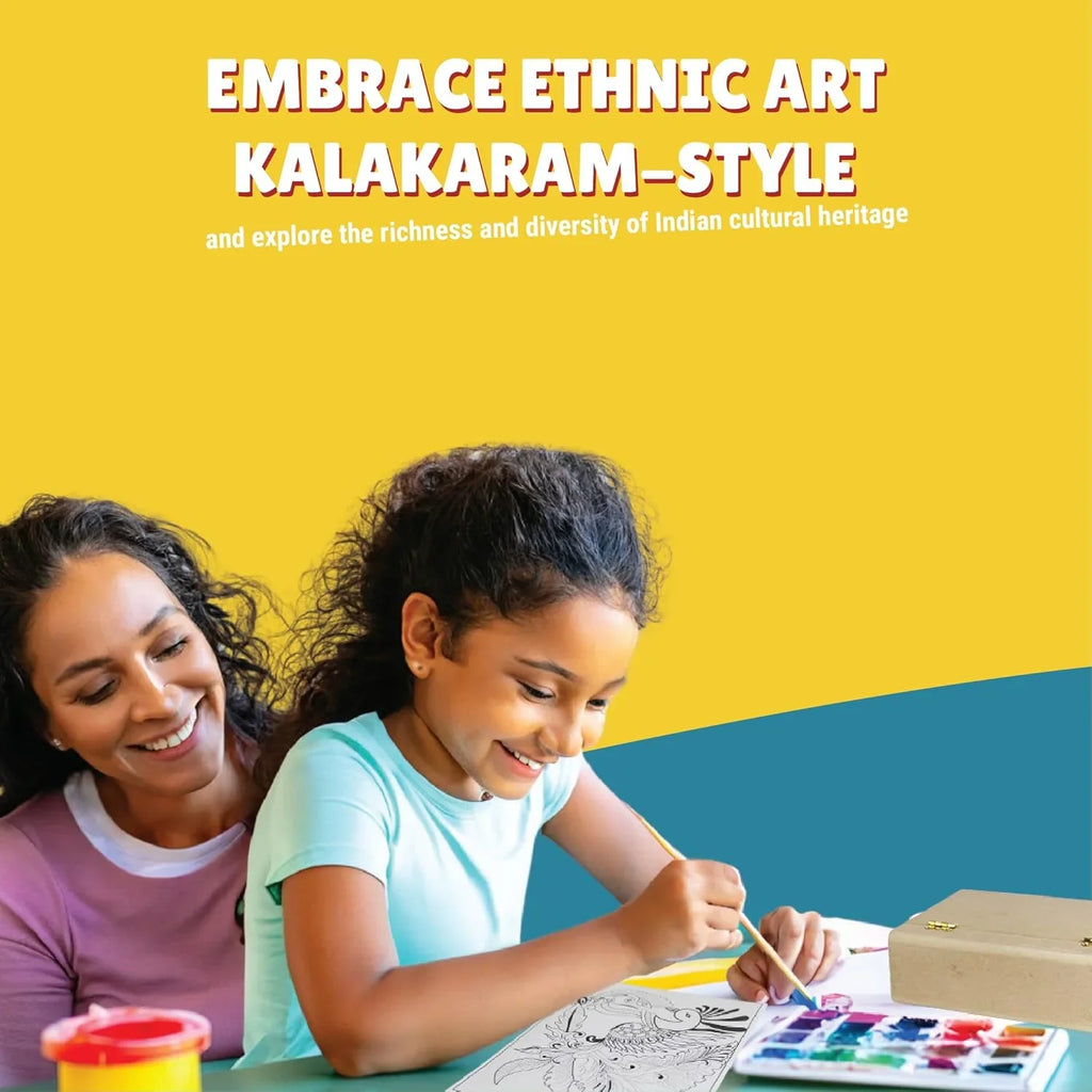Kalakaram Kerala Mural Art Jewellery Box Kit – DIY Cultural Painting Activity for Ages 10+ - Naivri