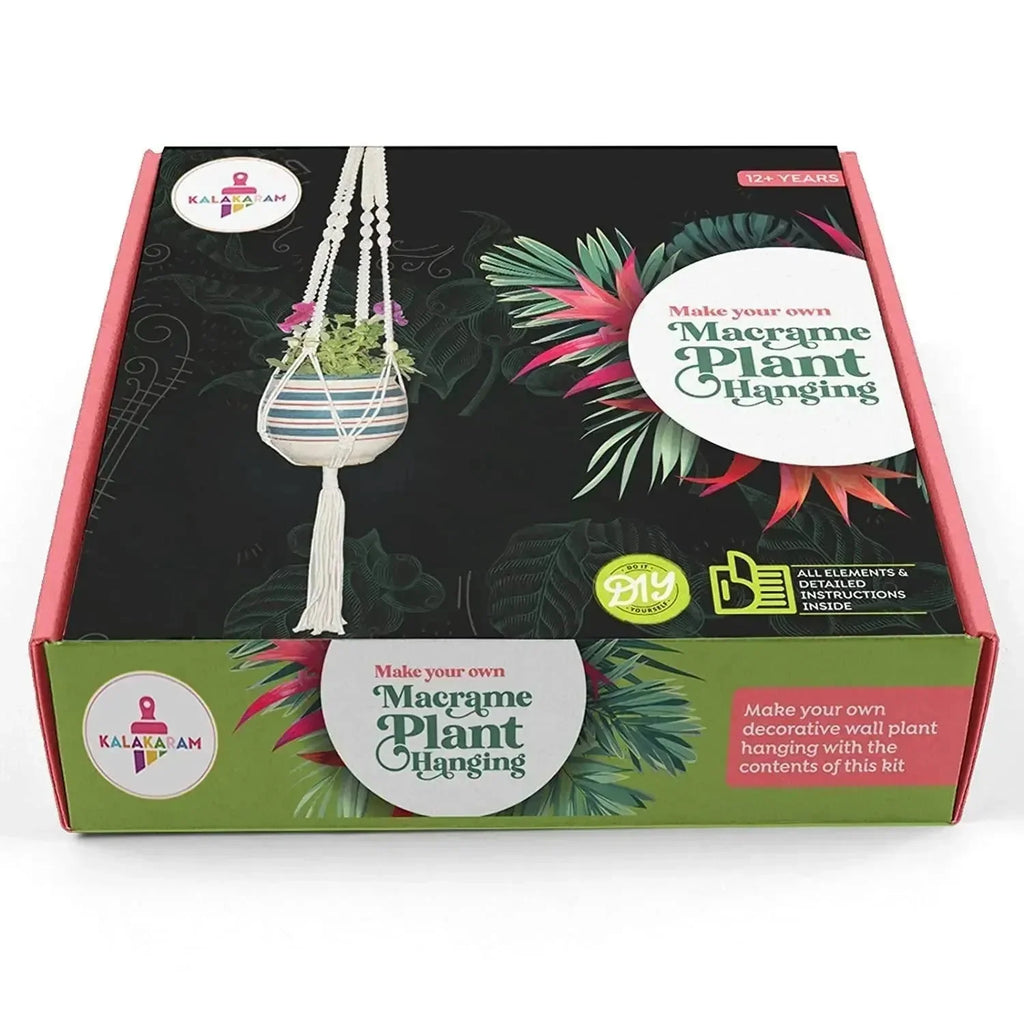 Kalakaram Macrame Plant Hanger Kit – DIY Home Décor Craft Kit for Kids & Adults - Naivri
