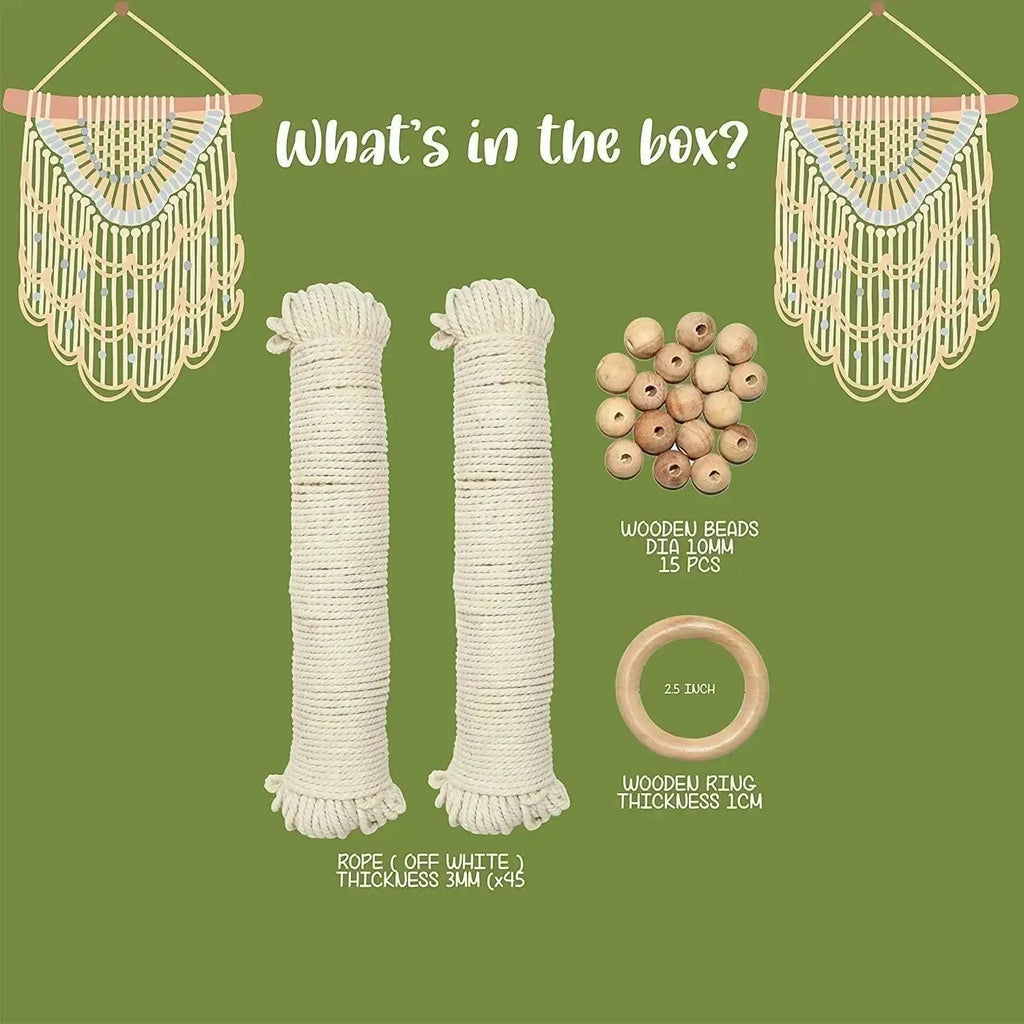 Kalakaram Macrame Plant Hanger Kit – DIY Home Décor Craft Kit for Kids & Adults - Naivri