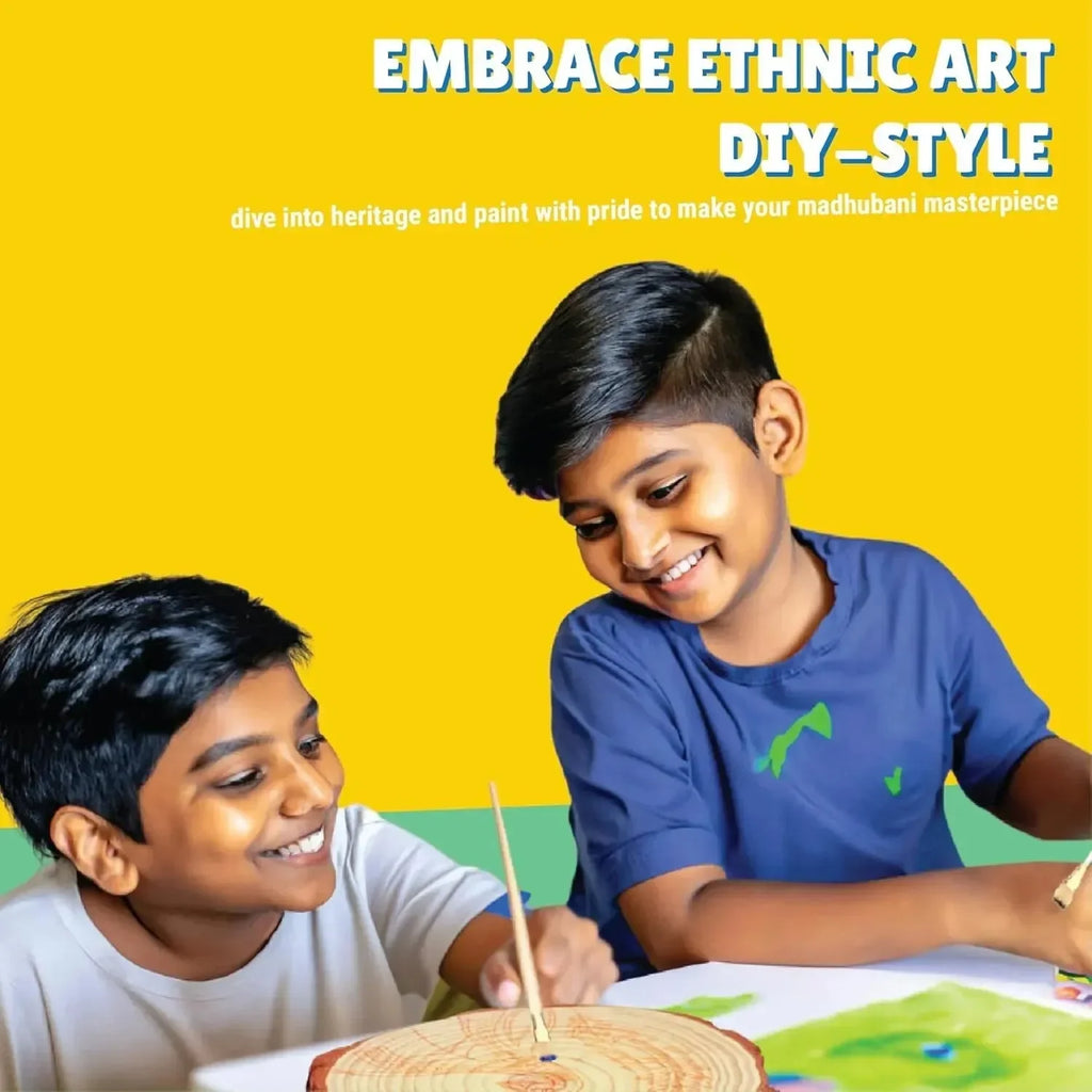 Kalakaram Make Your Own Madhubani Painting Key Hanger DIY Activity Box – Traditional Indian Art Meets Creative Utility | Complete Craft Kit with Key Holder, Tools & Step-by-Step Guide for Ages 12+ - Naivri