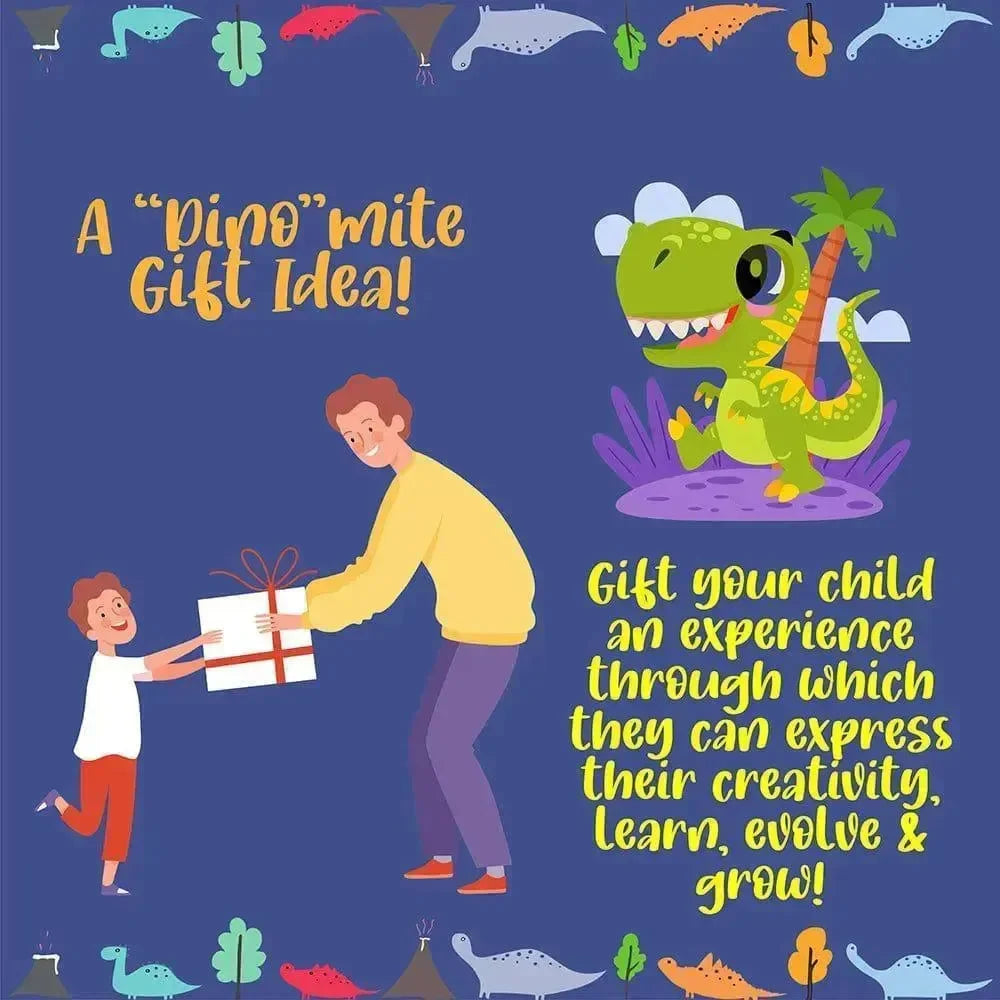 Kalakaram Paint Your Own Dinosaur Coasters – Creative DIY Art Kit for Kids with Acrylic Paints - Naivri
