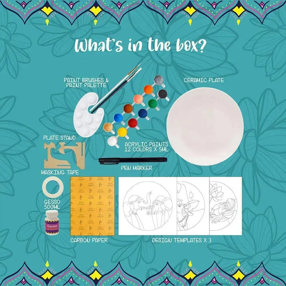 Kalakaram Pichwai Art on a Plate DIY Activity Box Painting kit - Naivri