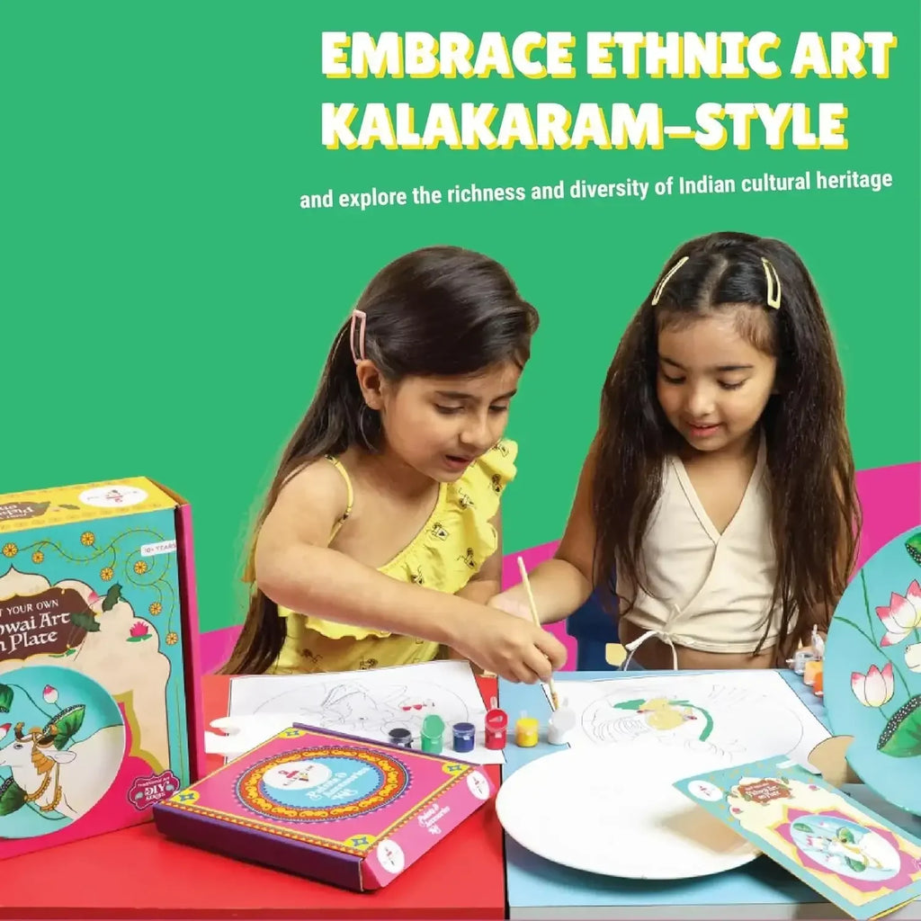 Kalakaram Pichwai Heritage Plate Painting Kit – DIY Traditional Art Set for Ages 10+ - Naivri