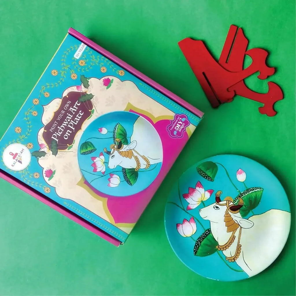 Kalakaram Pichwai Heritage Plate Painting Kit – DIY Traditional Art Set for Ages 10+ - Naivri