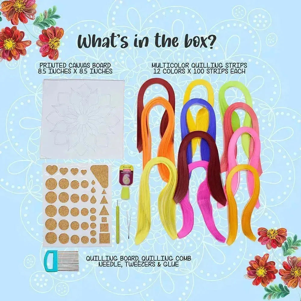 Kalakaram Quilling Mandala Kit – DIY Mandala Art with Quilling Strips & Tools | Create Your Own Paper Mandala | Craft Kit for Kids, Teens & Adults | Enhances Focus & Creativity - Naivri