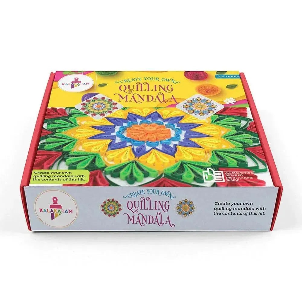 Kalakaram Quilling Mandala Kit – DIY Mandala Art with Quilling Strips & Tools | Create Your Own Paper Mandala | Craft Kit for Kids, Teens & Adults | Enhances Focus & Creativity - Naivri