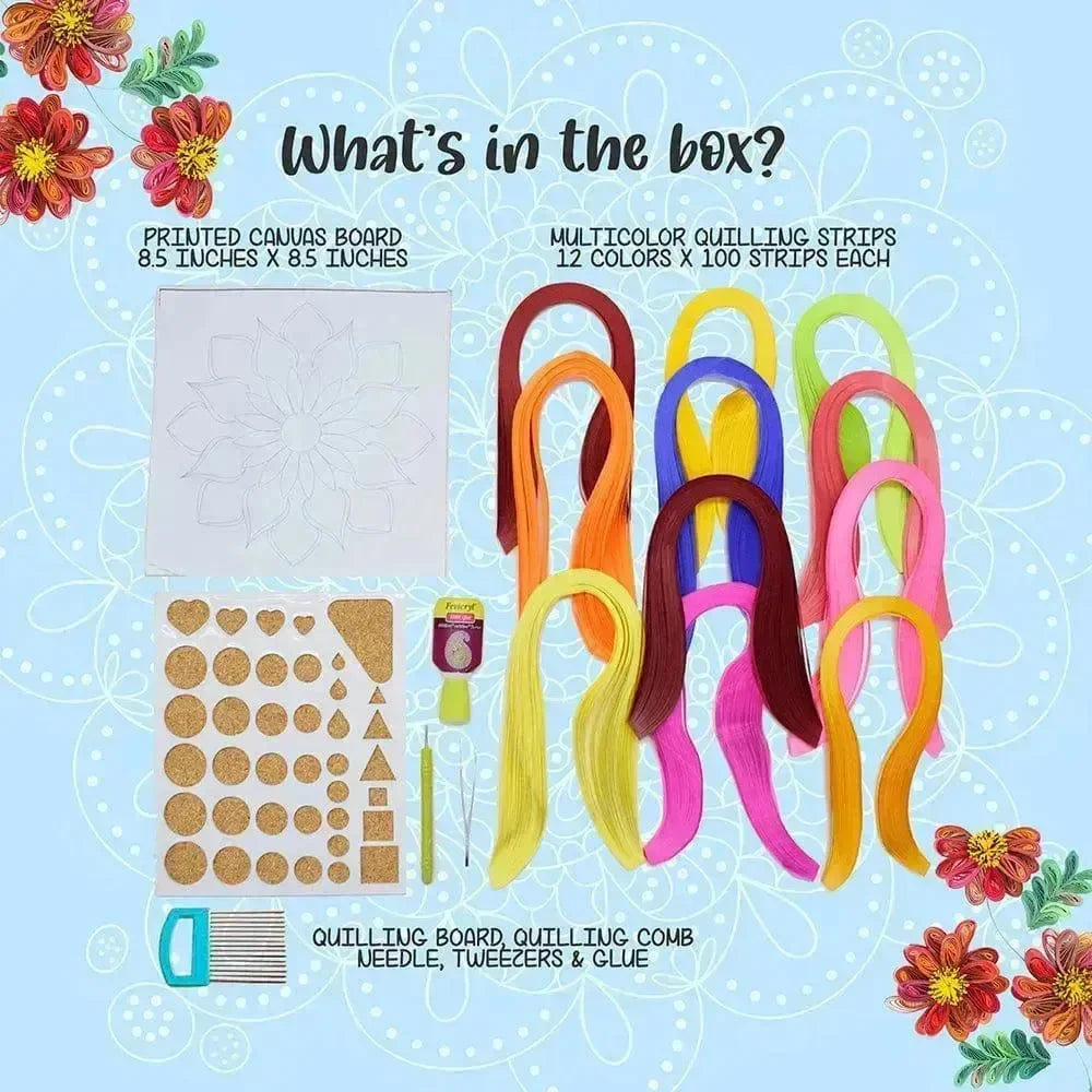Kalakaram Quilling Mandala Kit – DIY Mandala Art with Quilling Strips & Tools | Create Your Own Paper Mandala | Craft Kit for Kids, Teens & Adults | Enhances Focus & Creativity - Naivri