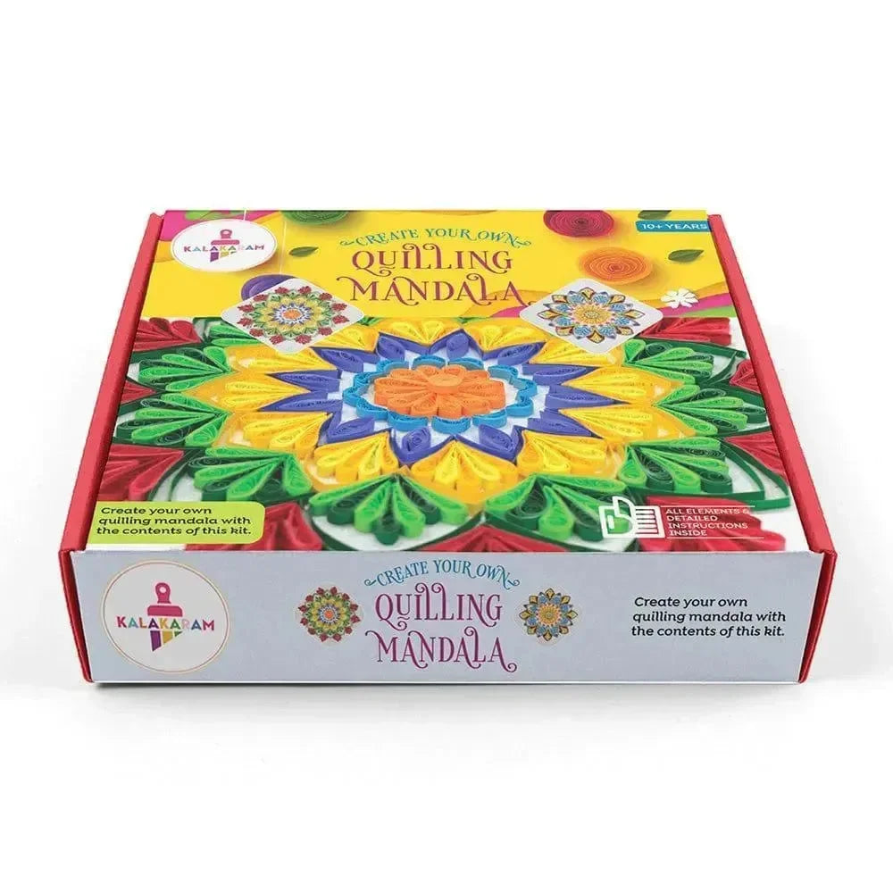 Kalakaram Quilling Mandala Kit – DIY Mandala Art with Quilling Strips & Tools | Create Your Own Paper Mandala | Craft Kit for Kids, Teens & Adults | Enhances Focus & Creativity - Naivri