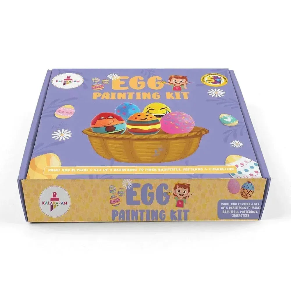 Kalakaram Resin Egg Painting Kit – DIY Art Activity for Kids with Paints, Brushes & Palette - Naivri