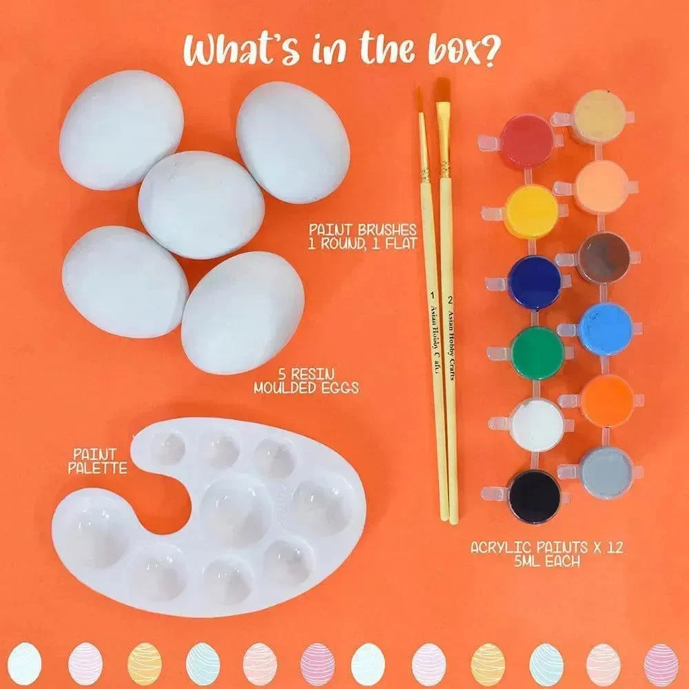 Kalakaram Resin Egg Painting Kit – DIY Art Activity for Kids with Paints, Brushes & Palette - Naivri