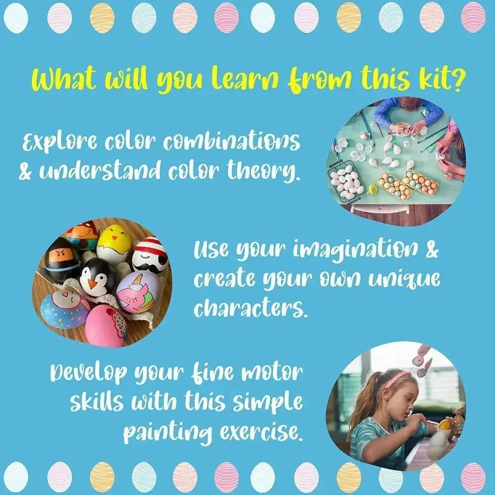 Kalakaram Resin Egg Painting Kit – DIY Art Activity for Kids with Paints, Brushes & Palette - Naivri