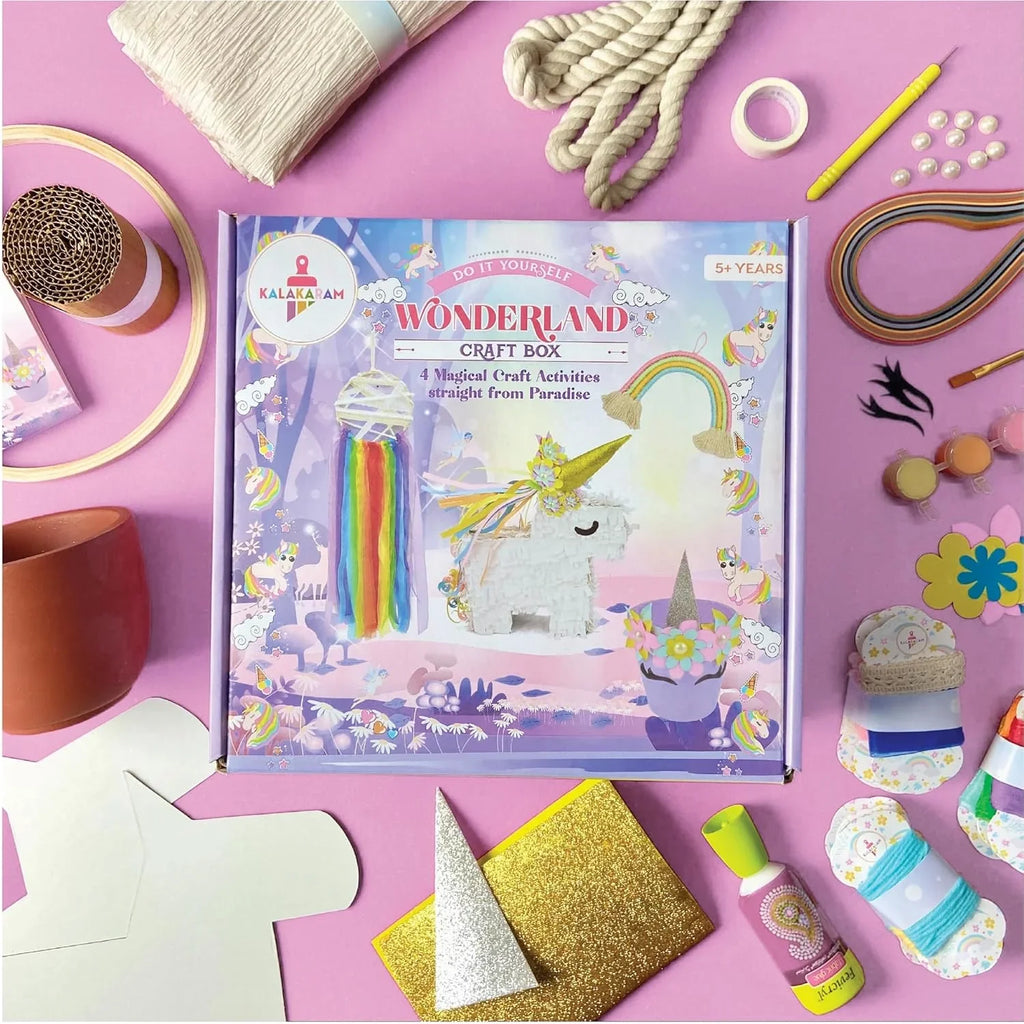 Kalakaram Unicorn Wonderland DIY Craft Box – 4-in-1 Creative Art Kit for Kids (Ages 5+) - Naivri