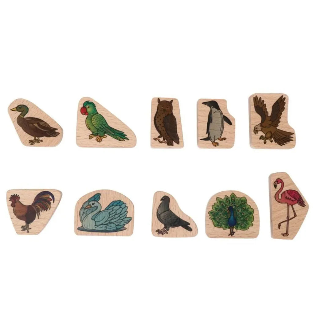 Kids Lacing Wooden Puzzle Toy – Fine Motor Skill Development Activity with Bird Illustrations (128) by Hilife - Naivri