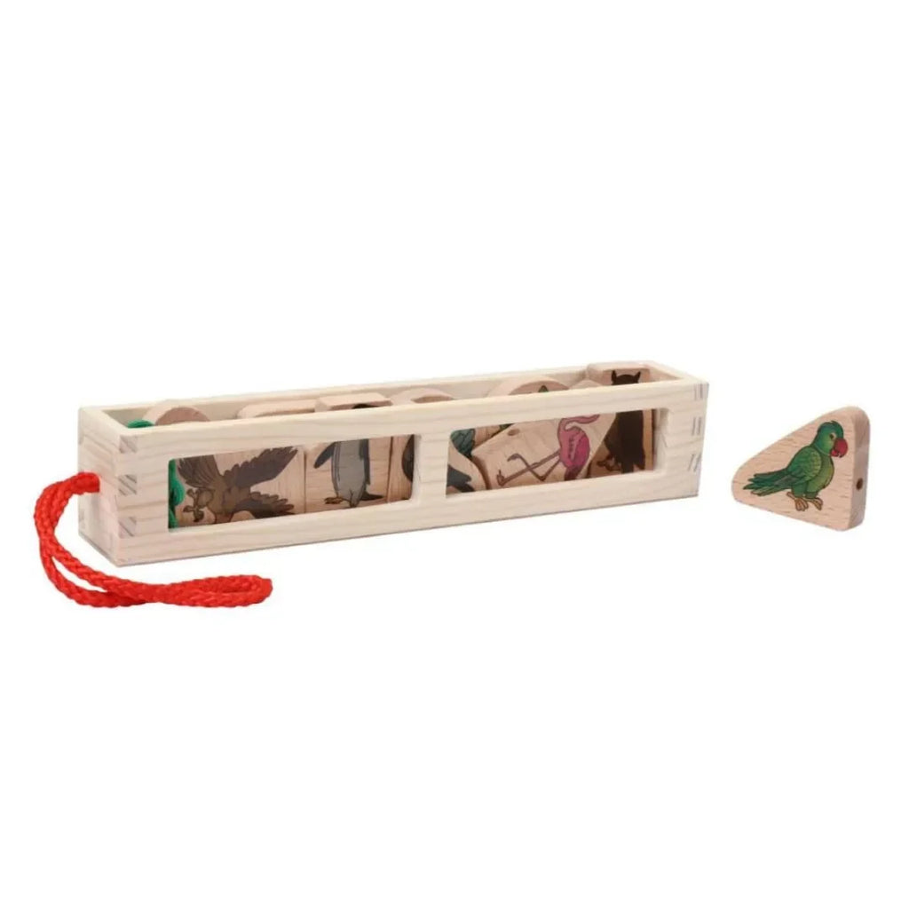 Kids Lacing Wooden Puzzle Toy – Fine Motor Skill Development Activity with Bird Illustrations (128) by Hilife - Naivri
