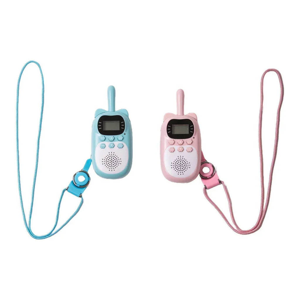 Kids Walkie-Talkie Set Pink/Blue – 3KM Range, USB Charging - Naivri