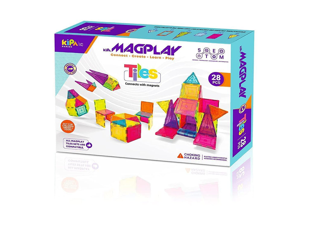 Kipa MagPlay 28 Pieces Magnetic Tiles - Naivri