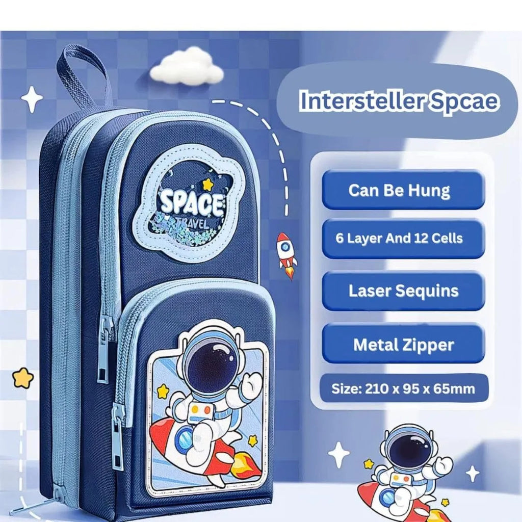 Large-Capacity Canvas Pencil Organizer for Kids – 3-Zip School Stationery Pouch (3Y+) - Naivri