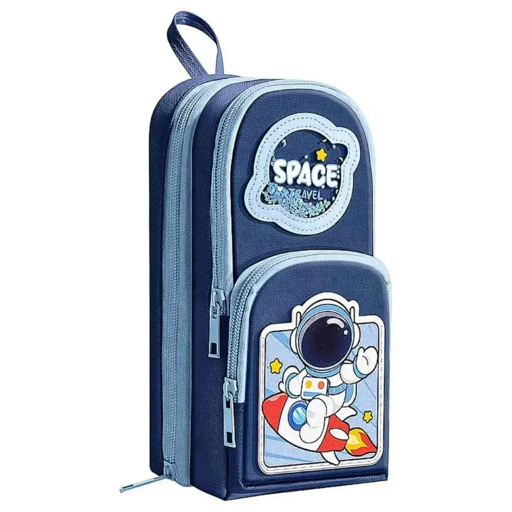 Large-Capacity Canvas Pencil Organizer for Kids – 3-Zip School Stationery Pouch (3Y+) - Naivri