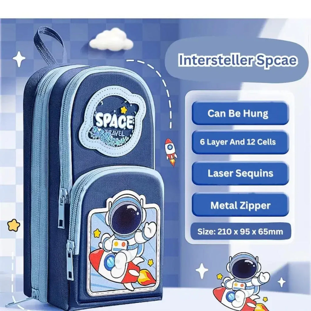 Large-Capacity Canvas Pencil Organizer for Kids – 3-Zip School Stationery Pouch (3Y+) - Naivri