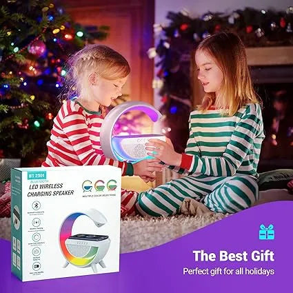 Led Ambient Lighting Night Light For Bedroom Bluetooth Speakers Atmosphere Lamp For Living Room Decor Rechargeable Battery Operated Dorm Bedside Lamps With 15W Wireless Charging Child Gift-Abs - Naivri