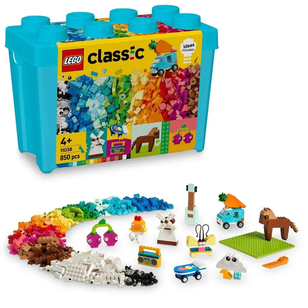 LEGO 11038 Classic Vibrant Builders Mega Brick Box – 850-Piece Creative Set for Ages 4+ - Naivri
