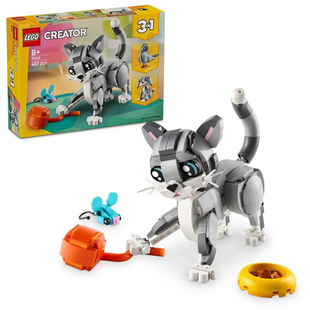 LEGO 31163 Playful Cat & Pets 3-in-1 Animal Builder Set – Posable Creative Play for Kids 8+ - Naivri