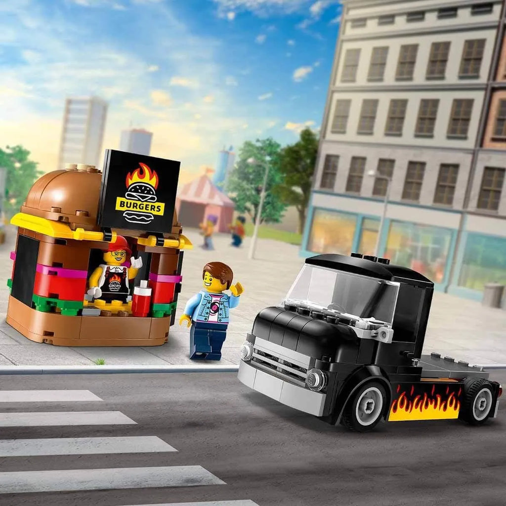LEGO 60404 City Burger Truck Build & Serve Playset – Fast-Food Role-Play Fun for Ages 5+ - Naivri