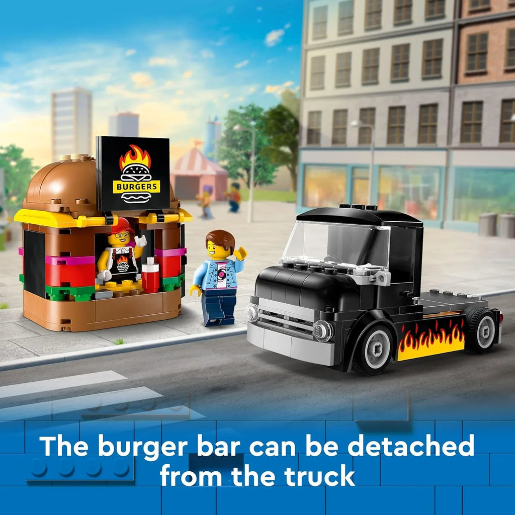 LEGO 60404 City Burger Truck Build & Serve Playset – Fast-Food Role-Play Fun for Ages 5+ - Naivri