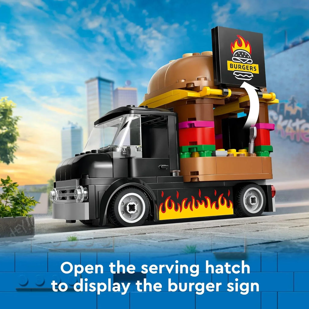 LEGO 60404 City Burger Truck Build & Serve Playset – Fast-Food Role-Play Fun for Ages 5+ - Naivri