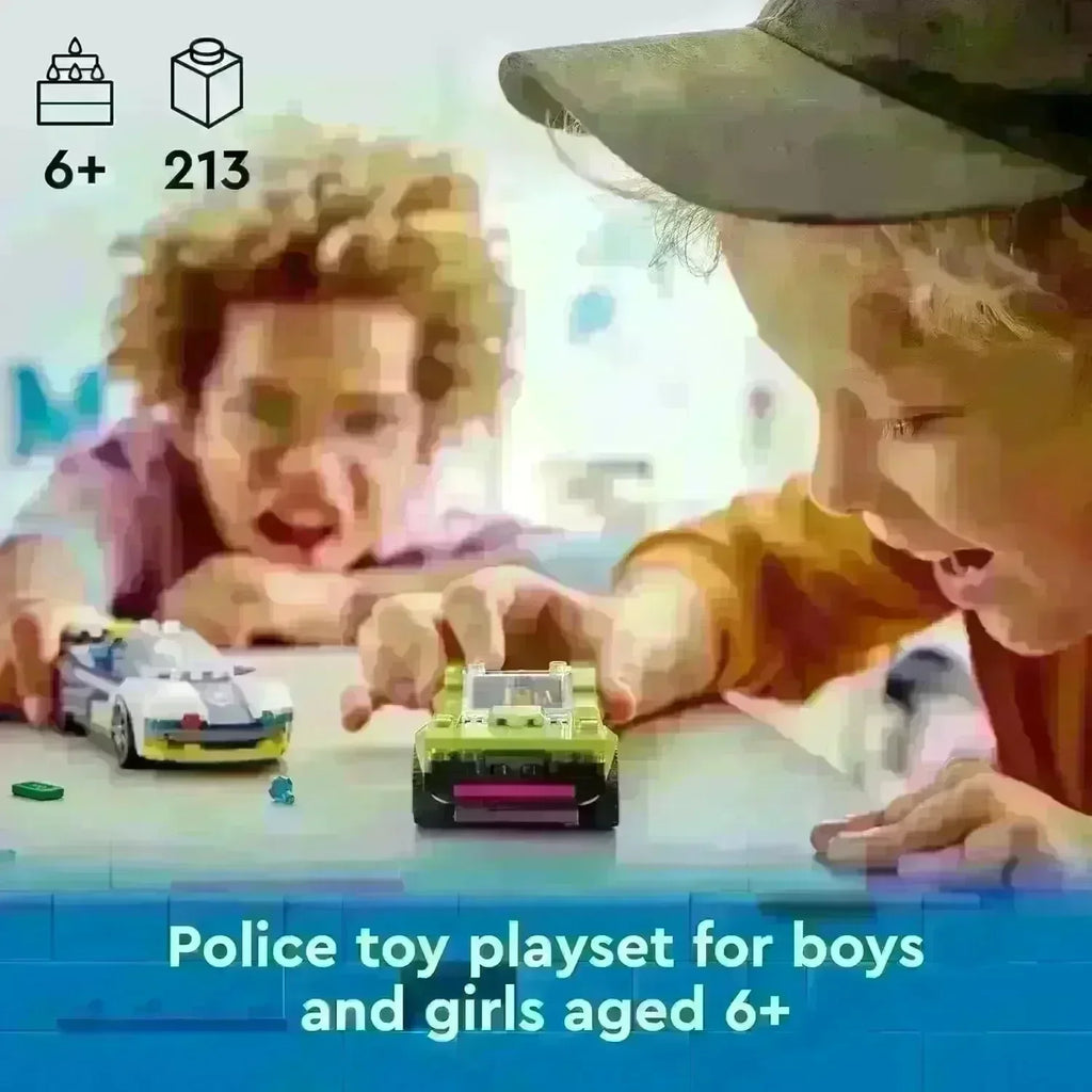 LEGO City 60415 Police Car and Muscle Car Chase – High-Speed Vehicle Chase Building Set for Kids - Naivri