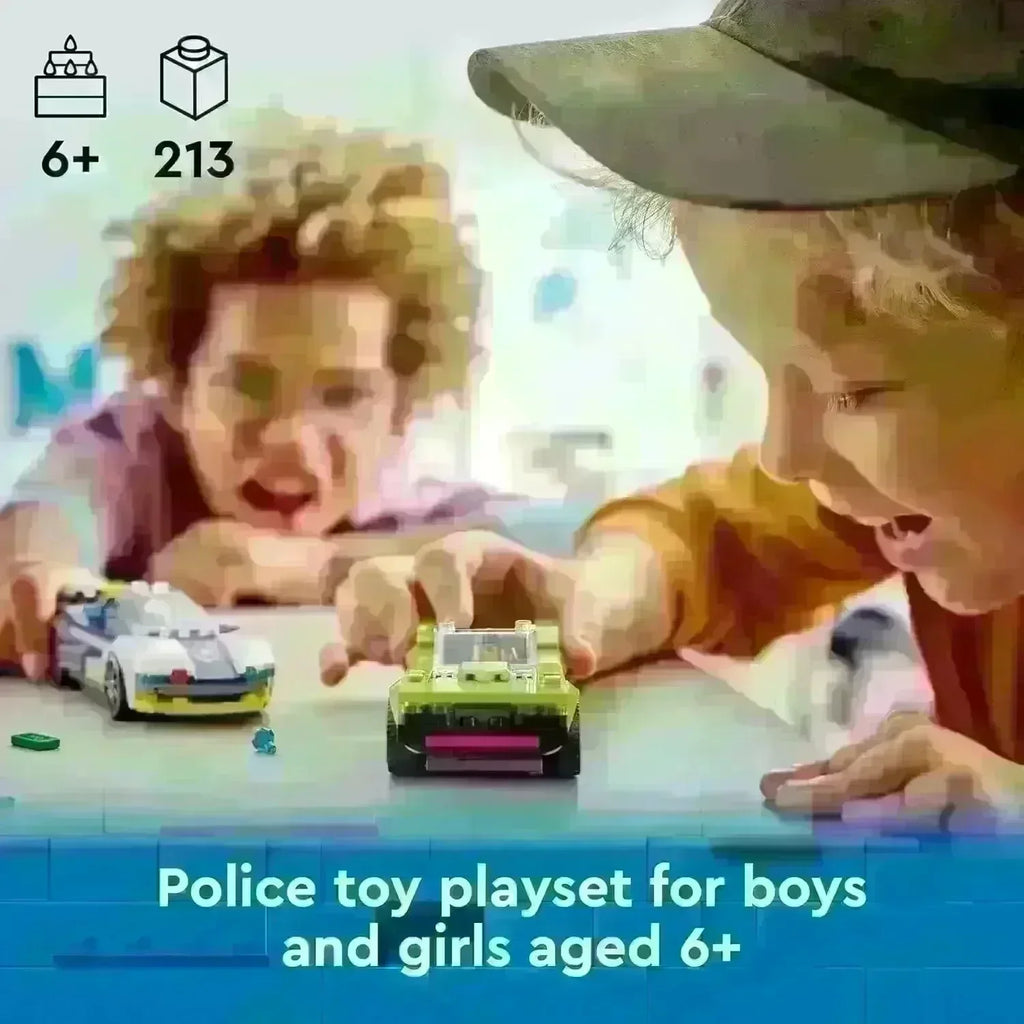 LEGO City 60415 Police Car and Muscle Car Chase – High-Speed Vehicle Chase Building Set for Kids - Naivri