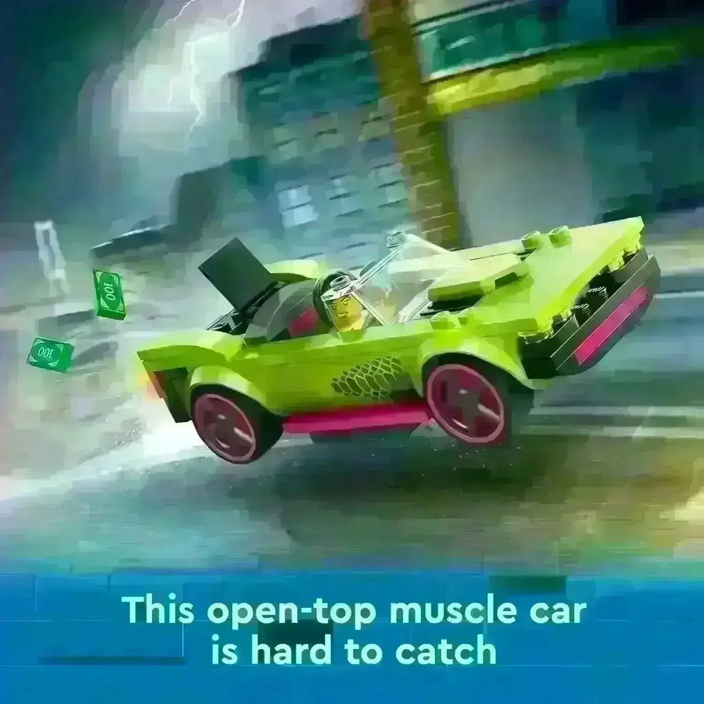 LEGO City 60415 Police Car and Muscle Car Chase – High-Speed Vehicle Chase Building Set for Kids - Naivri