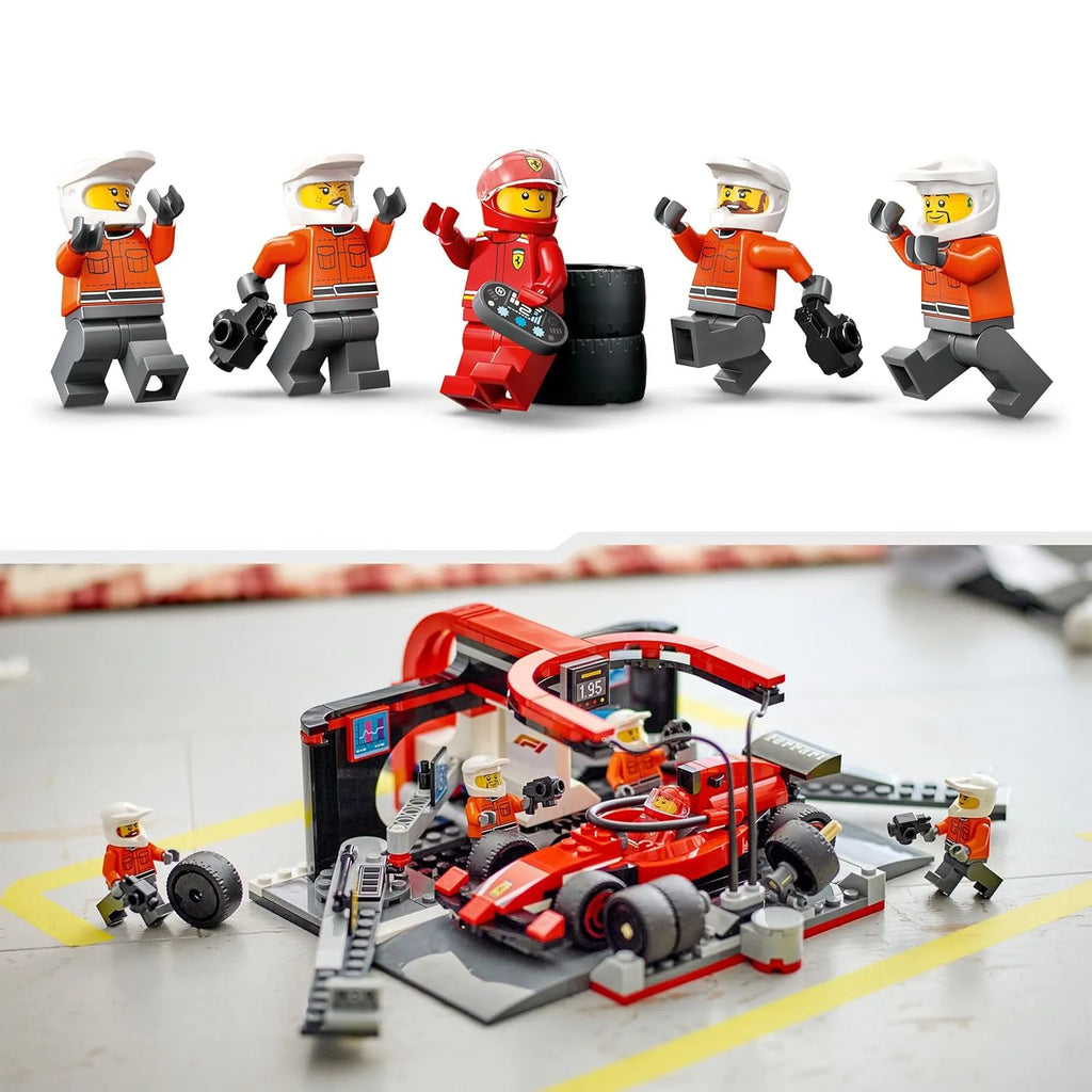 Lego City 60443 F1® Pit Stop & Pit Crew with Ferrari Car - Naivri