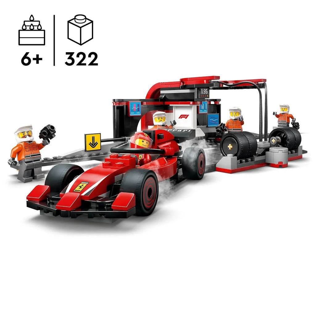 Lego City 60443 F1® Pit Stop & Pit Crew with Ferrari Car - Naivri