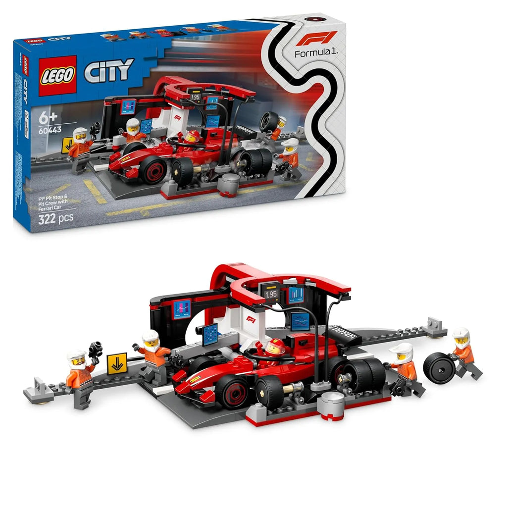 Lego City 60443 F1® Pit Stop & Pit Crew with Ferrari Car - Naivri