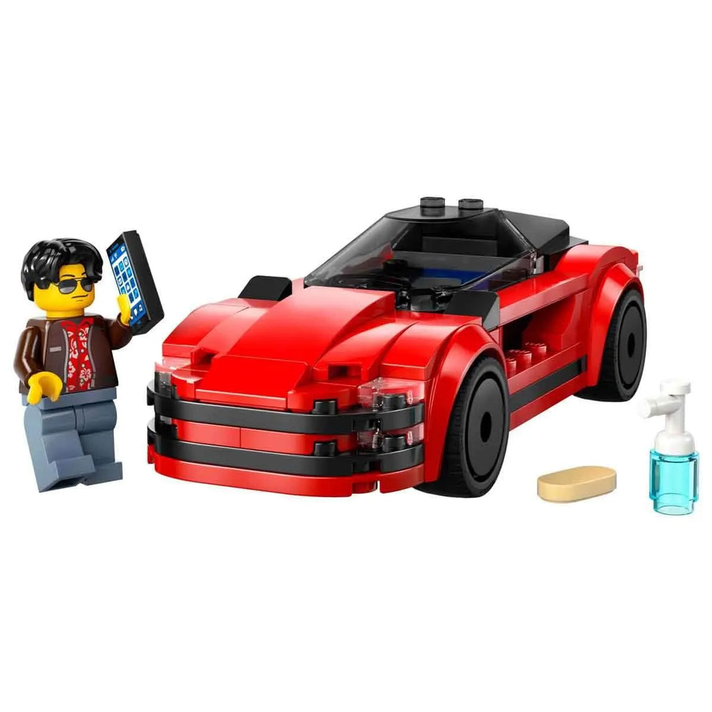 LEGO City 60448 Red Sports Car – Kids' Sports Car Toy with Minifigure - Naivri