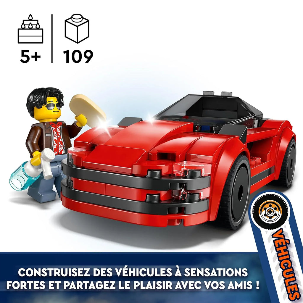 LEGO City 60448 Red Sports Car – Kids' Sports Car Toy with Minifigure - Naivri