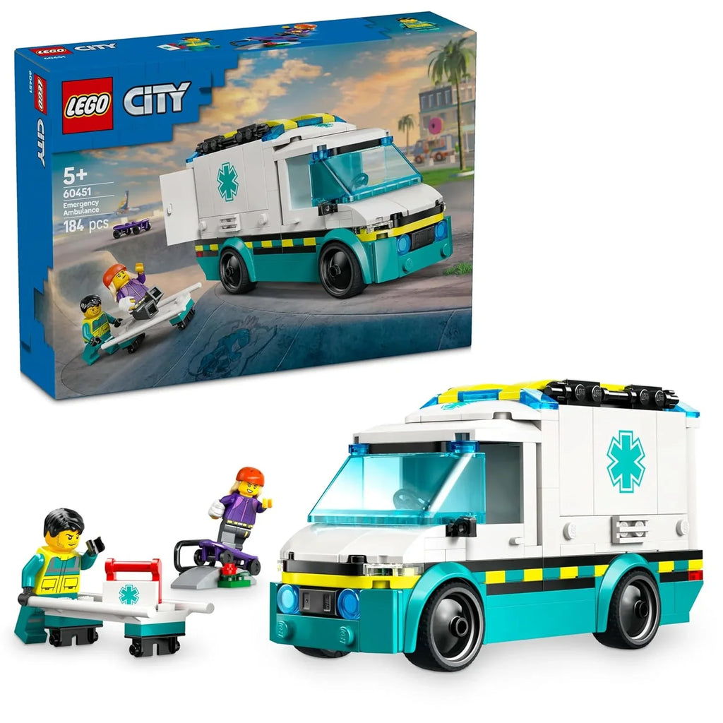 LEGO City 60451 Emergency Ambulance – Rescue Play Truck for Kids 5+ - Naivri