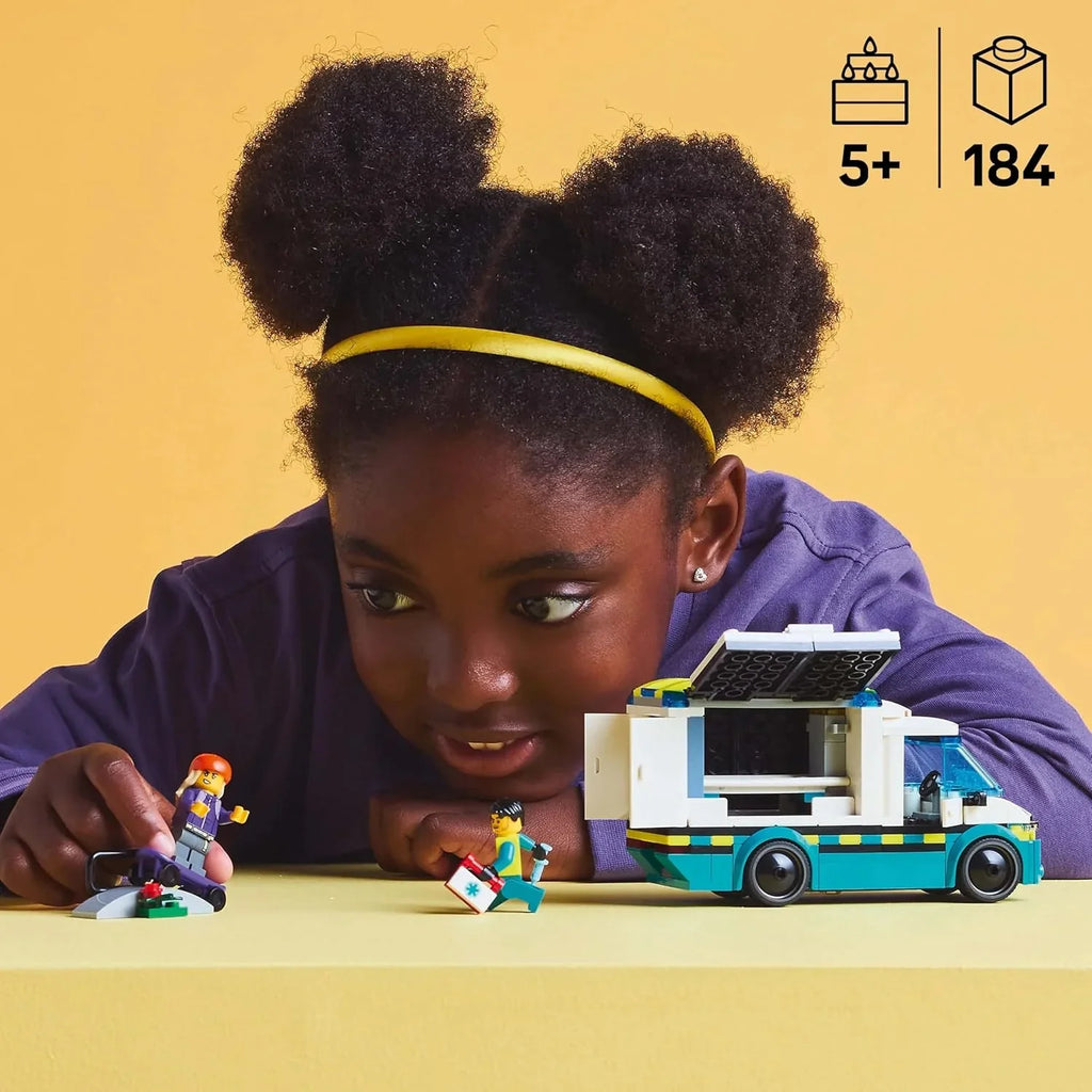 LEGO City 60451 Emergency Ambulance – Rescue Play Truck for Kids 5+ - Naivri
