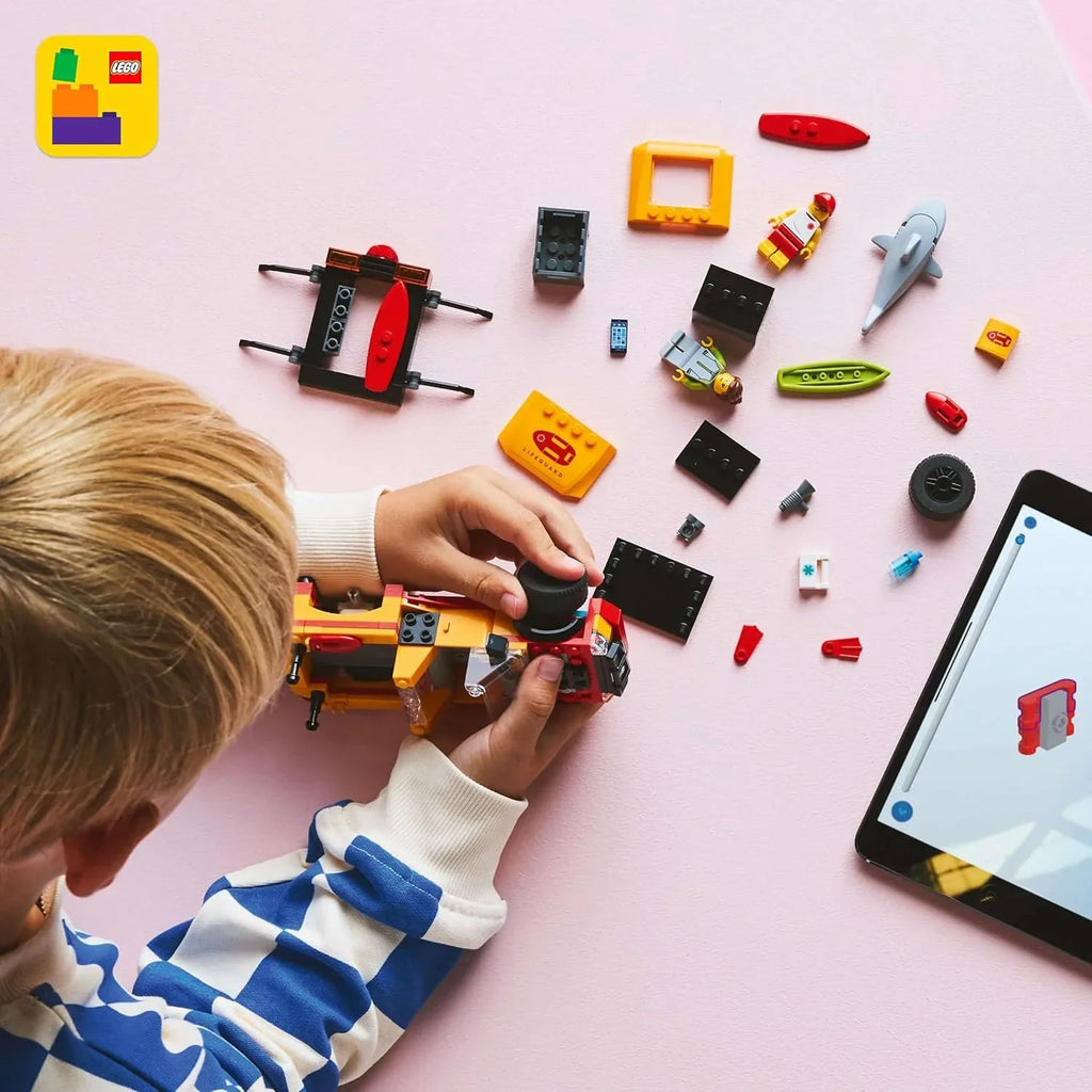 LEGO City 60453 Lifeguard Beach Rescue Truck – Action Playset for Kids 6+ - Naivri