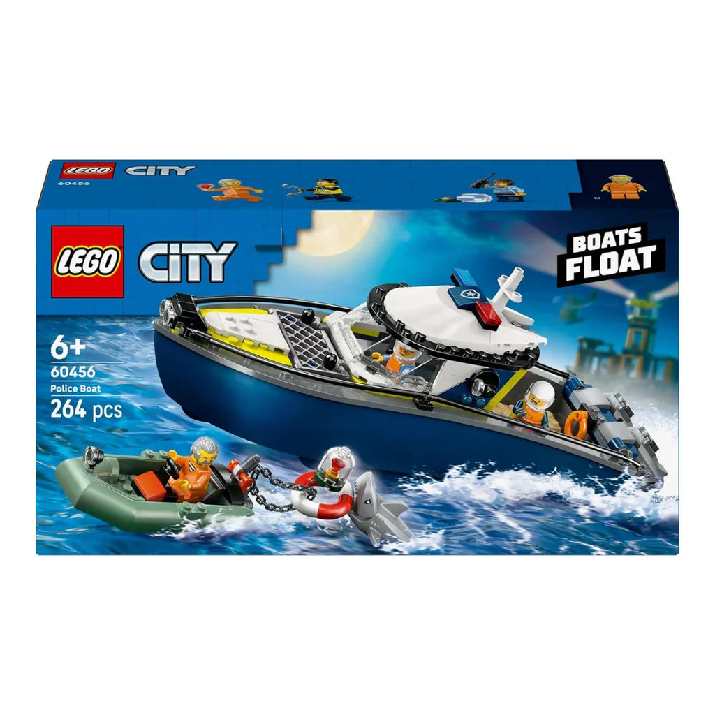 LEGO City 60456 Police Boat Chase – Water Rescue Action Playset for Kids 6+ - Naivri