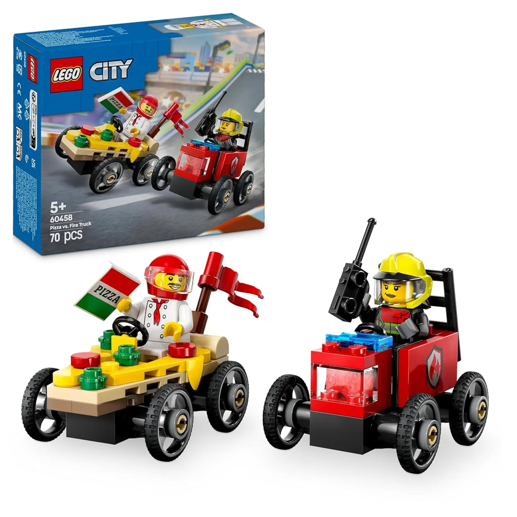 Lego City 60458 Pizza vs. Fire Truck Race Car Pack - Naivri