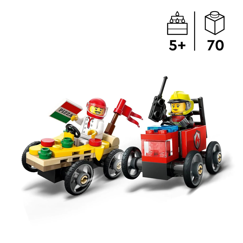 Lego City 60458 Pizza vs. Fire Truck Race Car Pack - Naivri