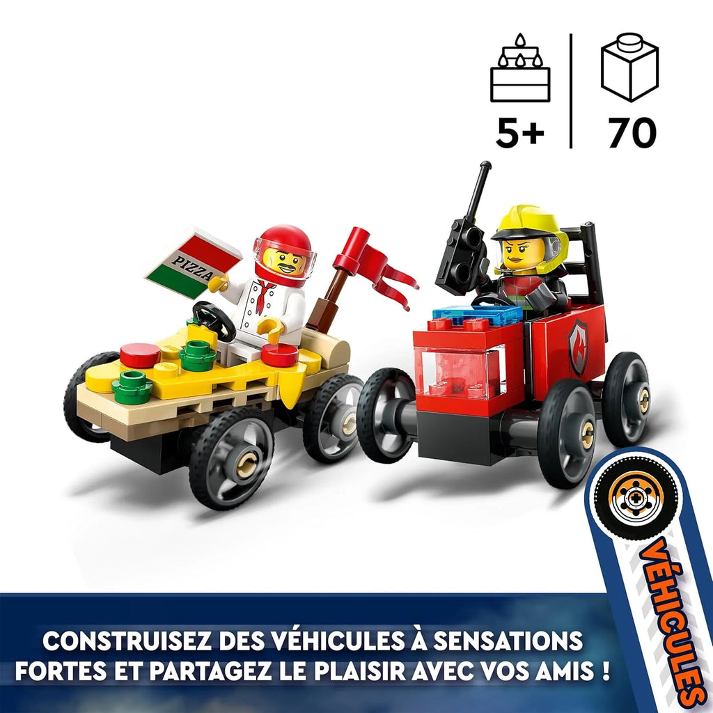 Lego City 60458 Pizza vs. Fire Truck Race Car Pack - Naivri