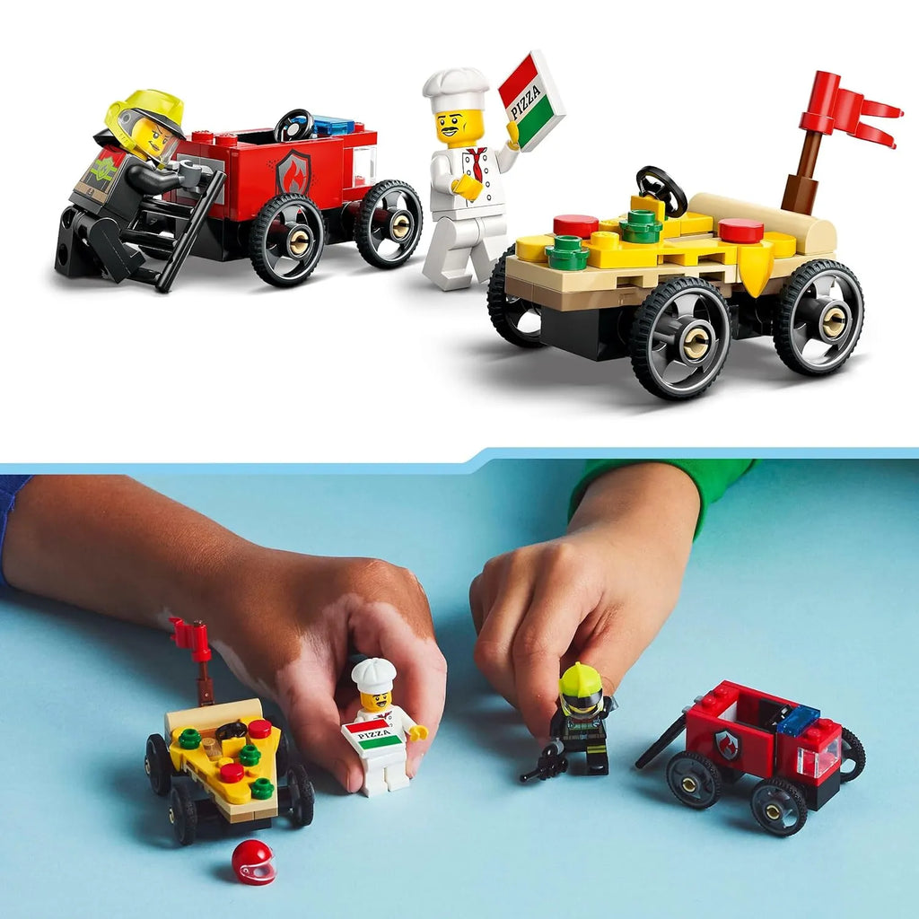 Lego City 60458 Pizza vs. Fire Truck Race Car Pack - Naivri