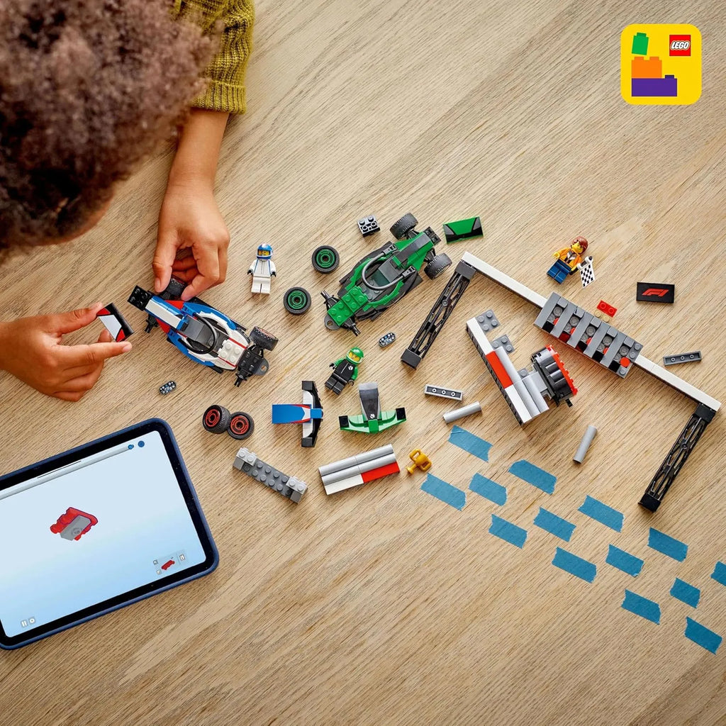 LEGO City F1 Grid 60474 Dual Team Race Set – VCARB & Sauber Cars for Ages 6+ - Naivri