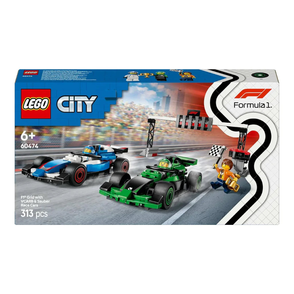LEGO City F1 Grid 60474 Dual Team Race Set – VCARB & Sauber Cars for Ages 6+ - Naivri