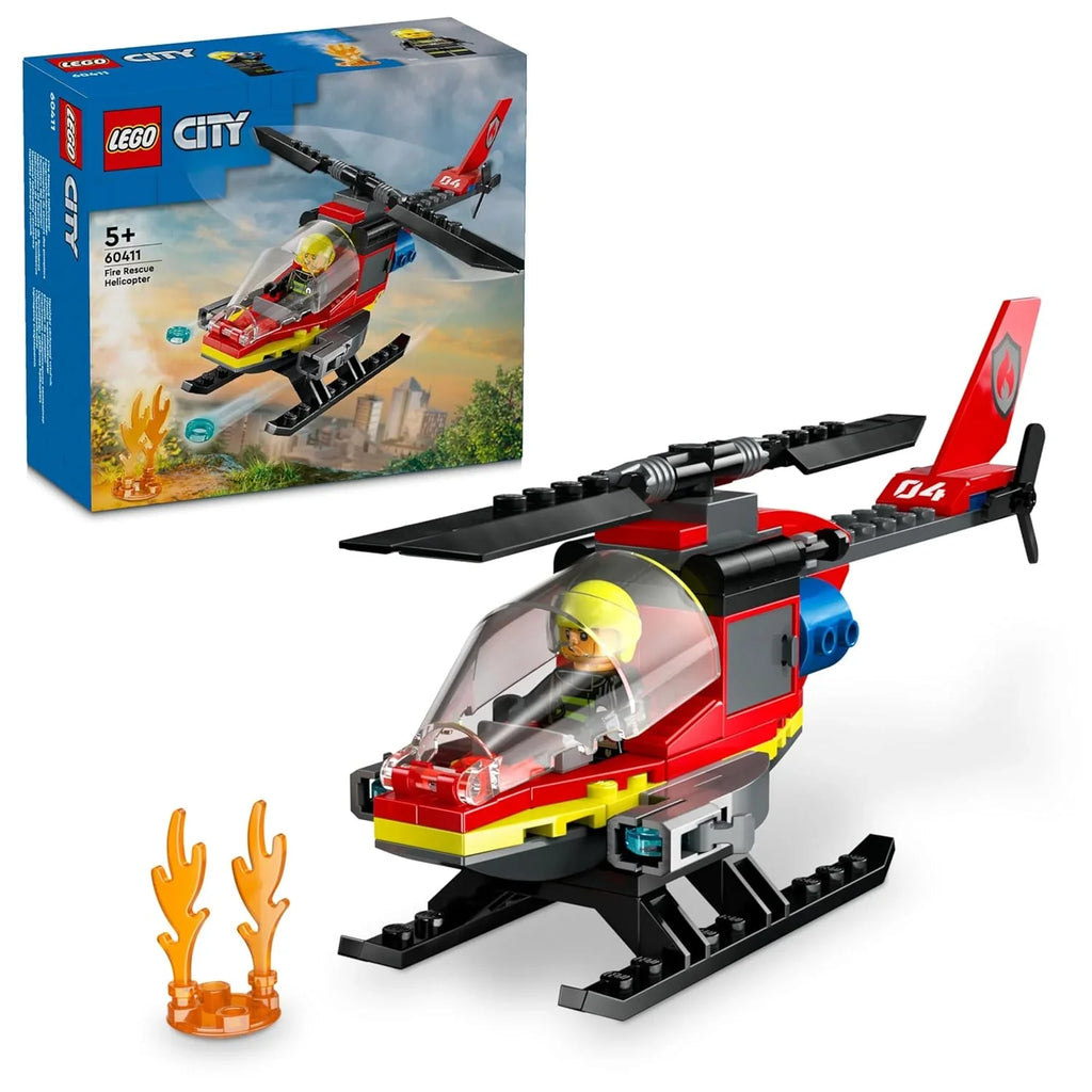 LEGO City Fire Rescue Helicopter 60411 – Action-Packed Building Set for Kids 5+ - Naivri