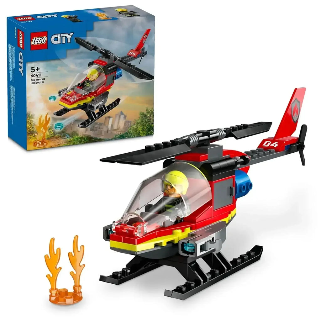 LEGO City Fire Rescue Helicopter 60411 – Action-Packed Building Set for Kids 5+ - Naivri